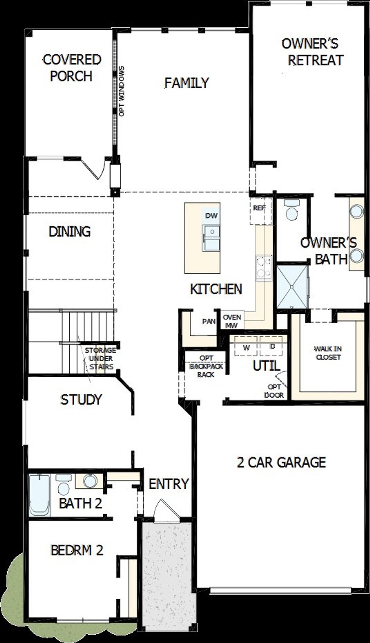2D floor plan layout of this home in Sandbrock Ranch, Aubrey, TX (Image 2).