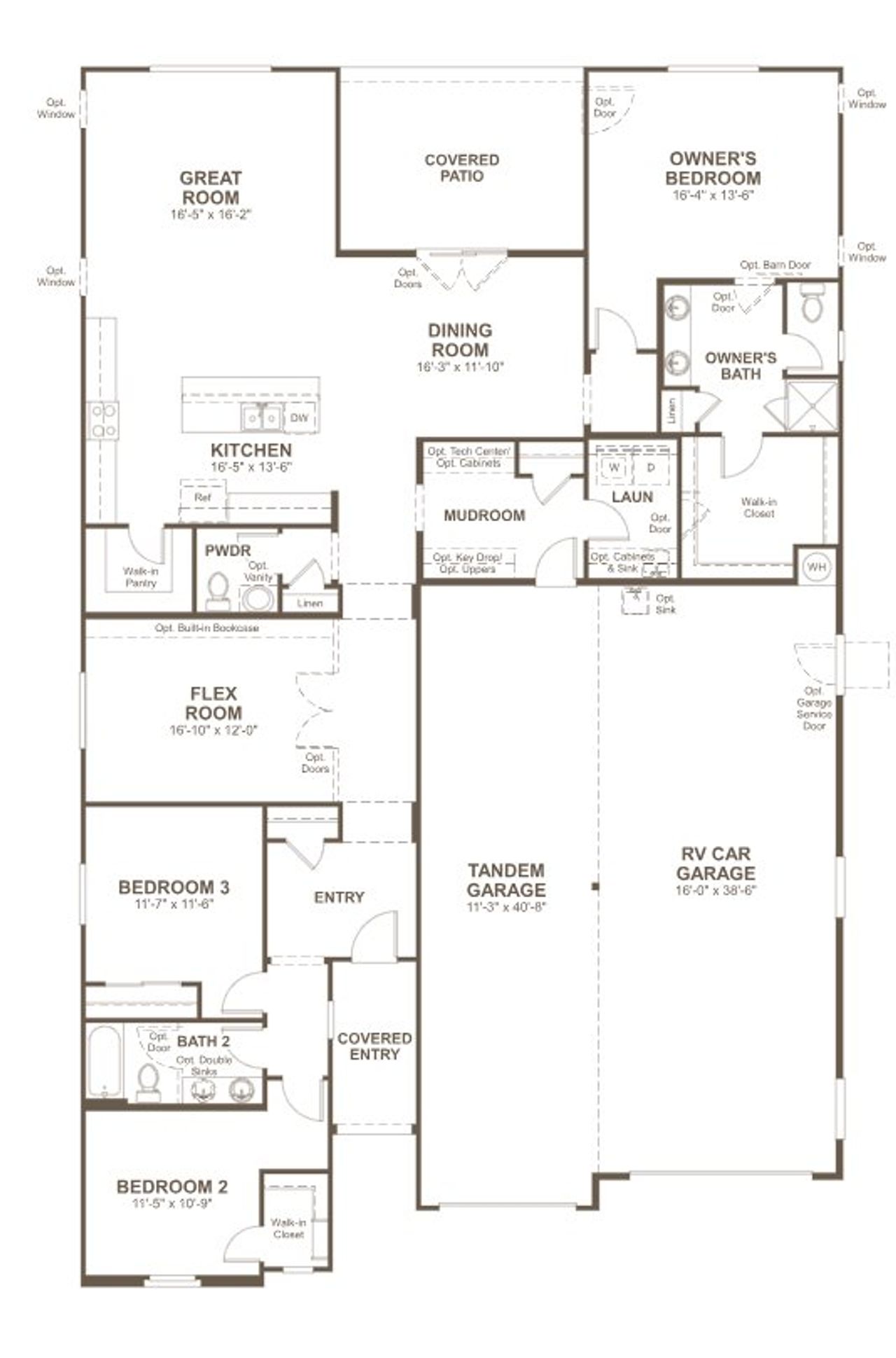 2D floor plan layout for the Deacon by Richmond American Homes in The Preserve at Desert Oasis, Surprise, AZ (Image 2).