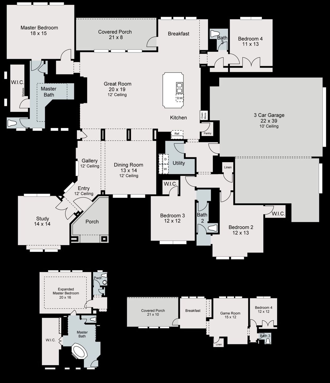 2D floor plan layout for the Perugia by Sitterle Homes in Enchanted Bluff, Garden Ridge, TX (Image 2).