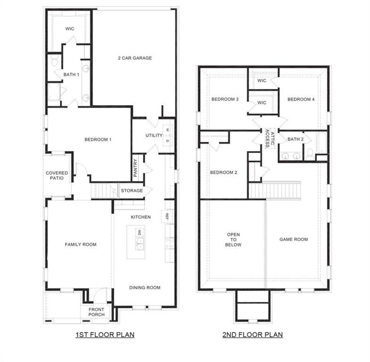 2D floor plan layout of this home in Lilybrooke at Legacy Hills, Celina, TX (Image 2).