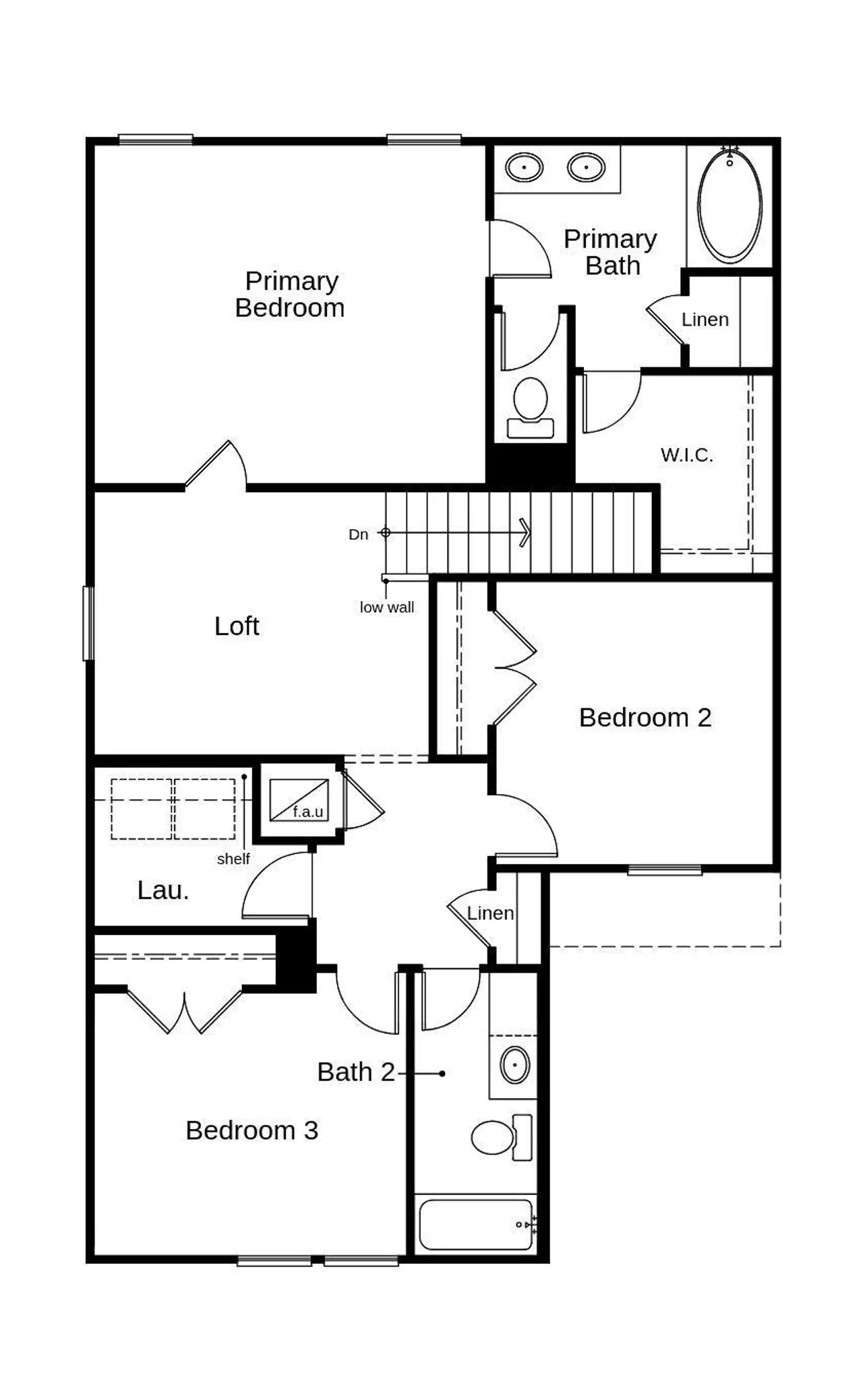 This floor plan features 3 bedrooms, 2 full baths, 1 half bath and over 1,700 square feet of living space.