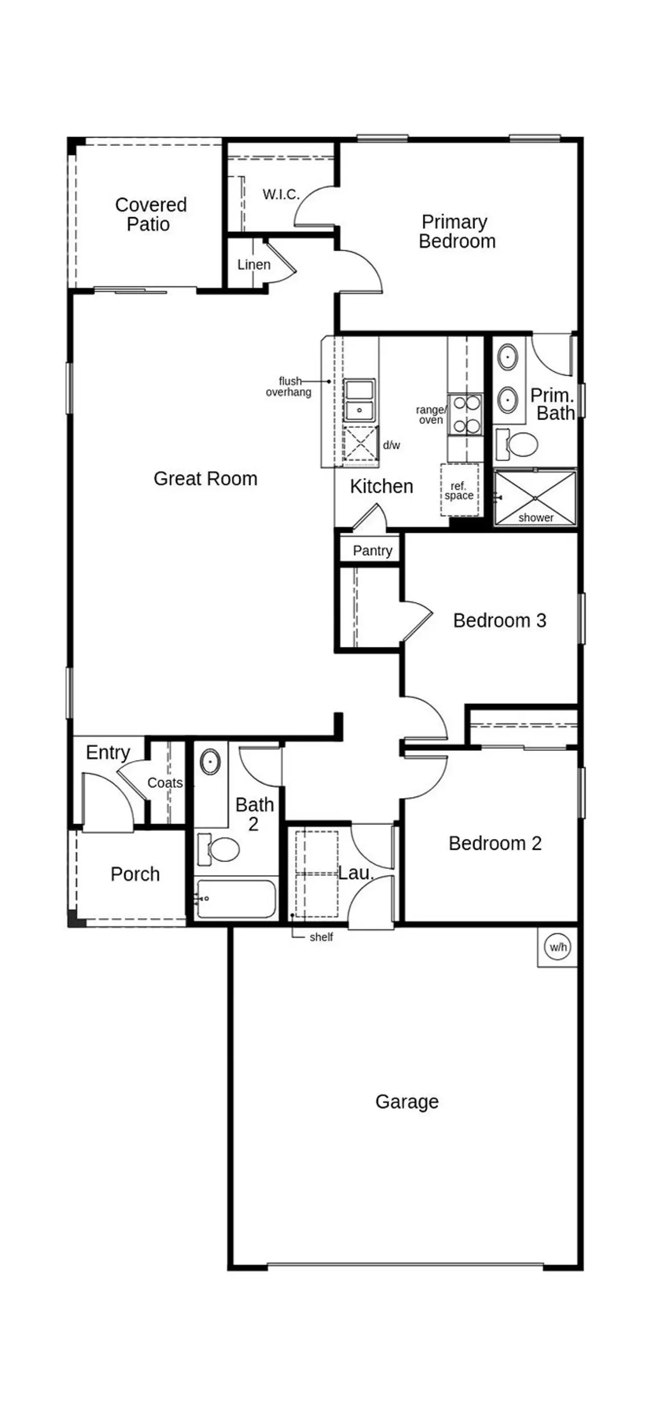 2D floor plan layout of this home in Skyline Village Prelude, San Tan Valley, AZ (Image 2).
