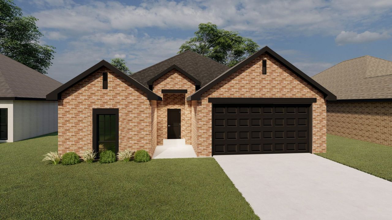 Representative exterior photo of a completed home built from the Florida by BLUEHAVEN Homes in Lakepointe, Lavon, TX (Image 2).