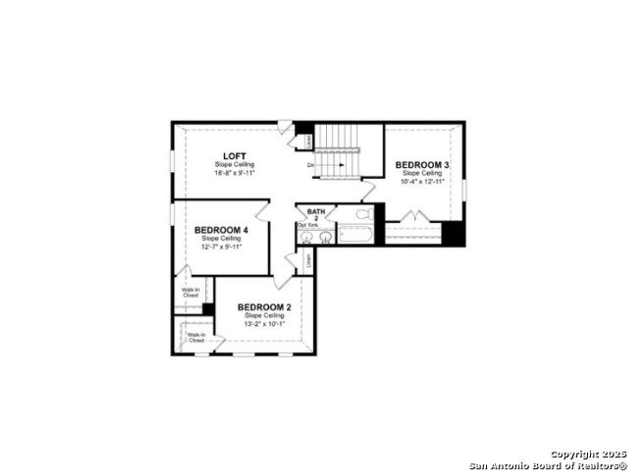 2D floor plan layout of this home in Saddle Creek Ranch, Cibolo, TX (Image 2).