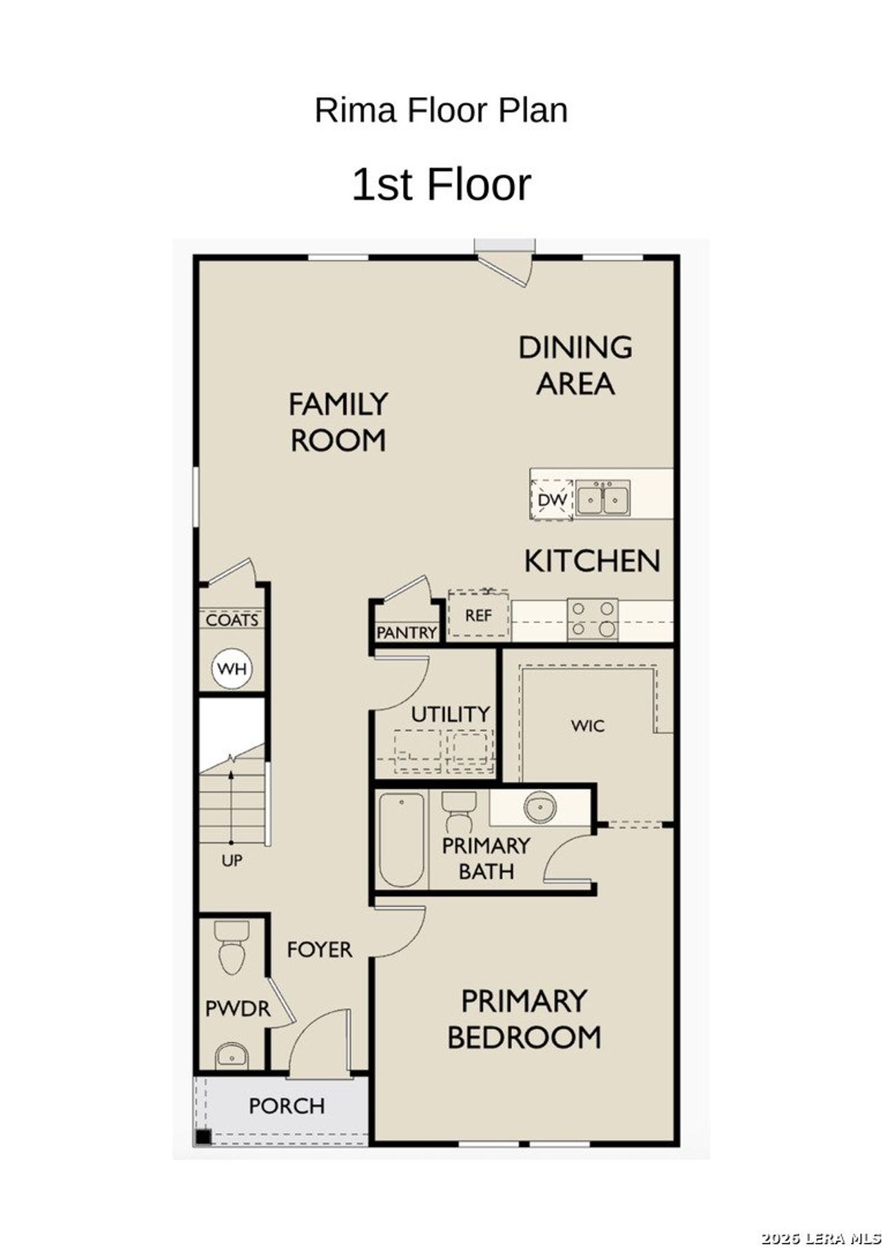 2D floor plan layout of this home in Sutton Farms, San Antonio, TX (Image 2).