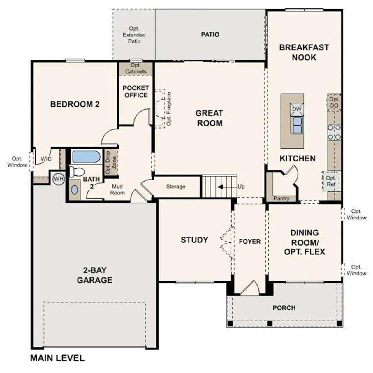 2D floor plan layout of this home in Oakhurst Manor, McDonough, GA (Image 2).
