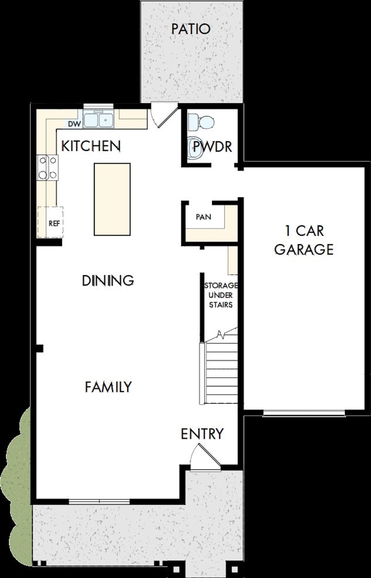 2D floor plan layout of this home in Serenity - The Cottage Collection, Fuquay Varina, NC (Image 2).