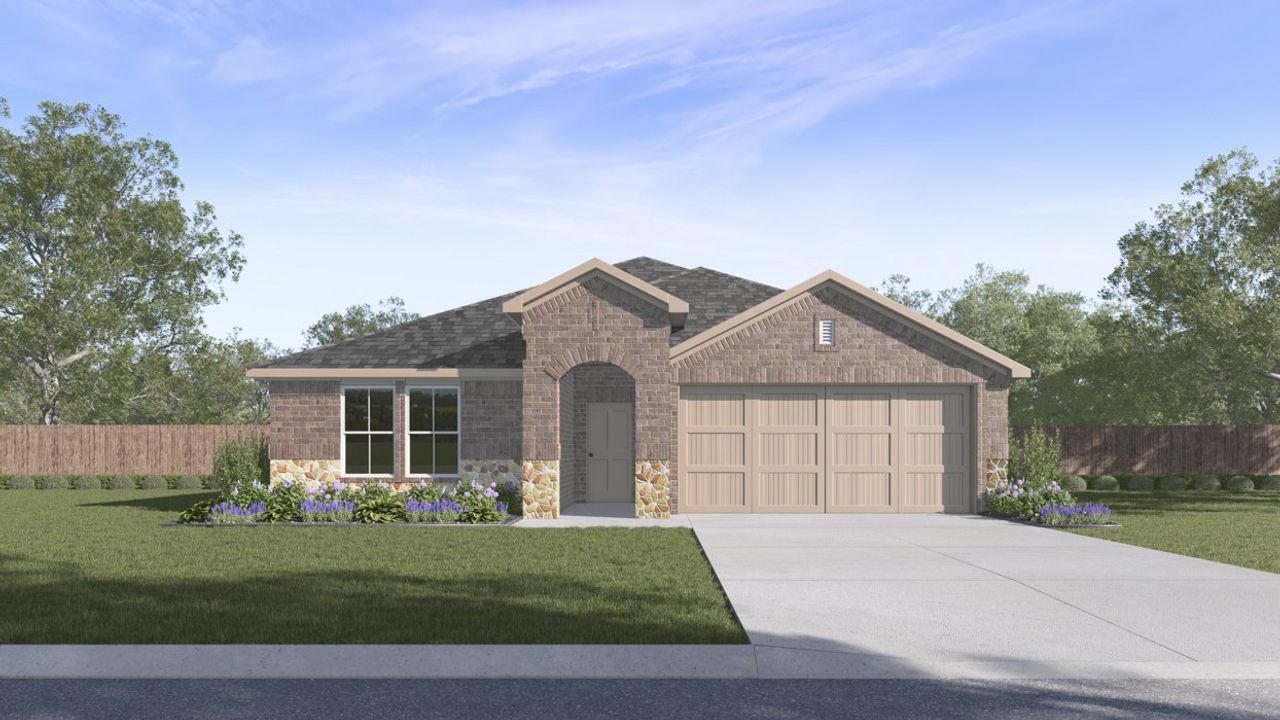Representative exterior photo of a completed home built from the Kingston by D.R. Horton in Chalk Hill, Celina, TX (Image 2).