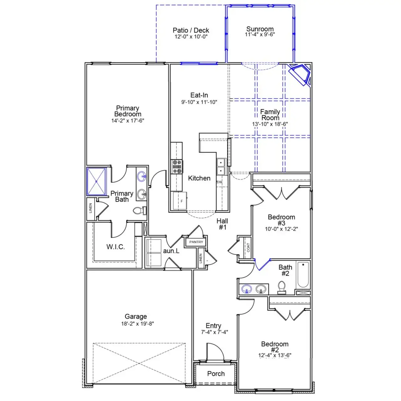 2D floor plan layout of this home in Meadow Valley, High Point, NC (Image 2).