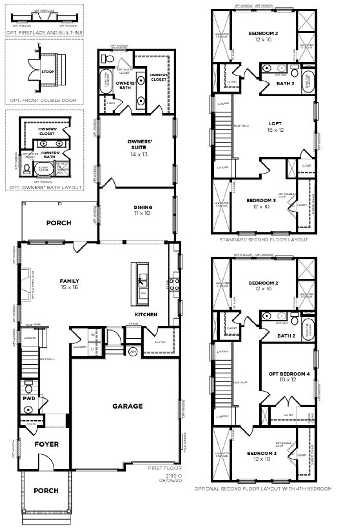 2D floor plan layout for the Windward O by Saussy Burbank in Nexton - Midtown, Summerville, SC (Image 2).