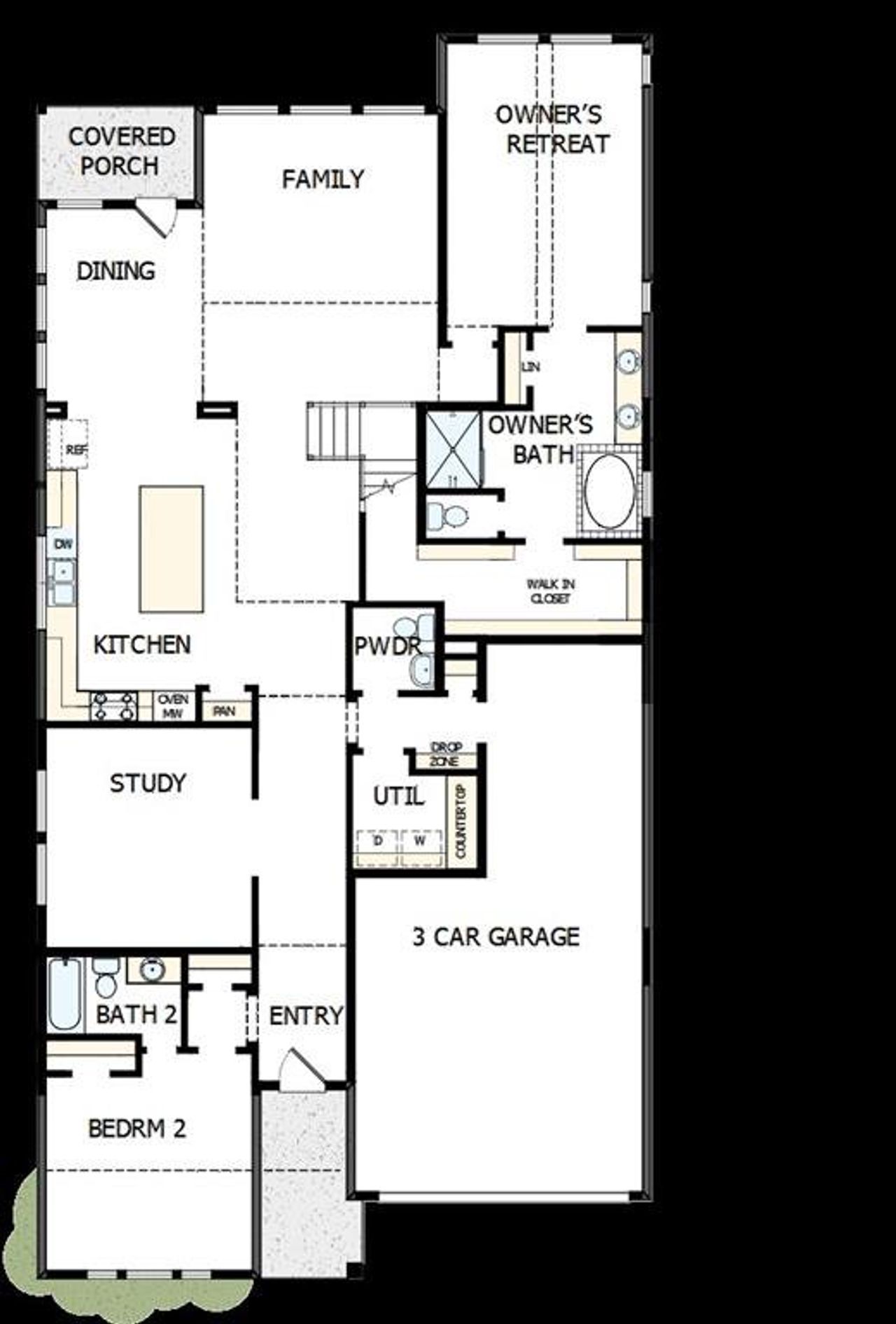 2D floor plan layout of this home in Walsh Classic, Aledo, TX (Image 2).