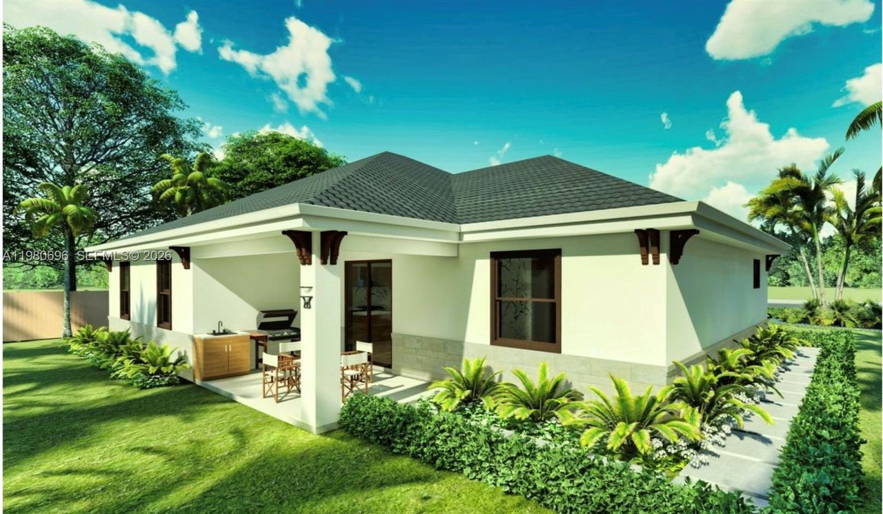 Front exterior of a new home in , Lehigh Acres, FL, highlighting curb appeal (Image 2).