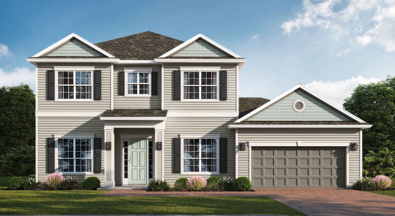 Representative exterior photo of a completed home built from the Seagrove by SEDA New Homes in Sandy Ridge, Yulee, FL (Image 2).