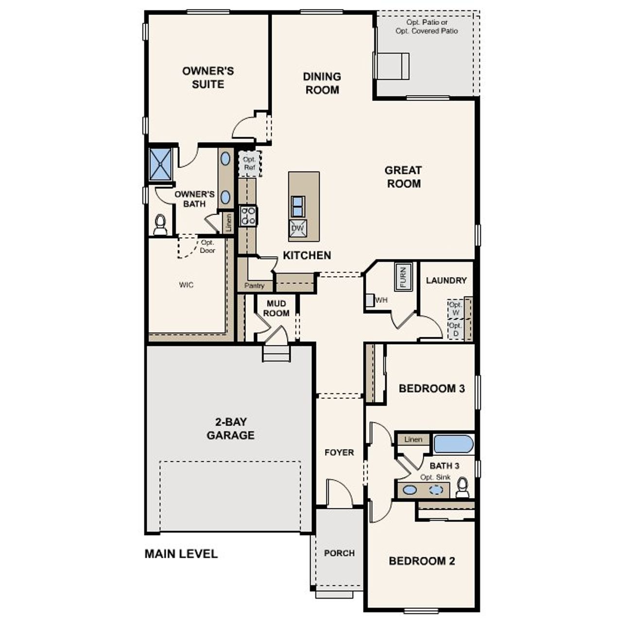 2D floor plan layout of this home in Red Barn Meadows, Mead, CO (Image 2).