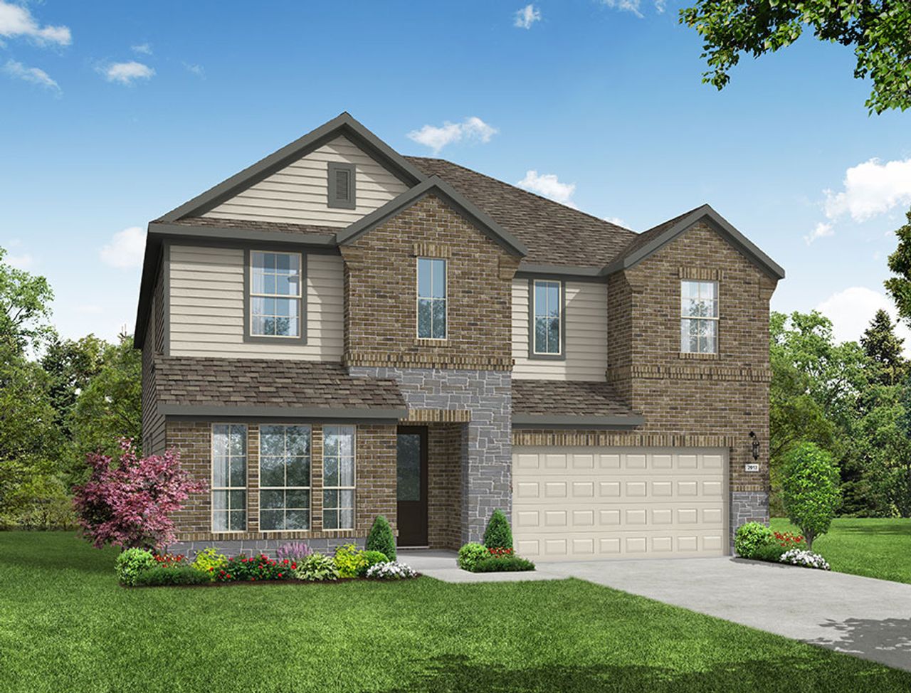 Representative exterior photo of a completed home built from the The Wimberley by Liberty Home Builders in Barton Place, Cleveland, TX (Image 2). Representative exterior photo of a completed home built from the The Wimberley by Liberty Home Builders in Barton Place, Cleveland, TX (Image 2).