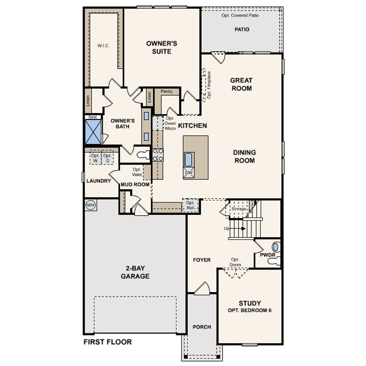 2D floor plan layout for the Mesa by Century Communities in Evelyn, Austin, TX (Image 2). 2D floor plan layout for the Mesa by Century Communities in Evelyn, Austin, TX (Image 2).