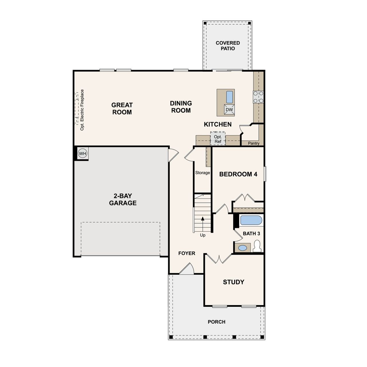 2D floor plan layout of this home in Kingfield, Smyrna, TN (Image 2).