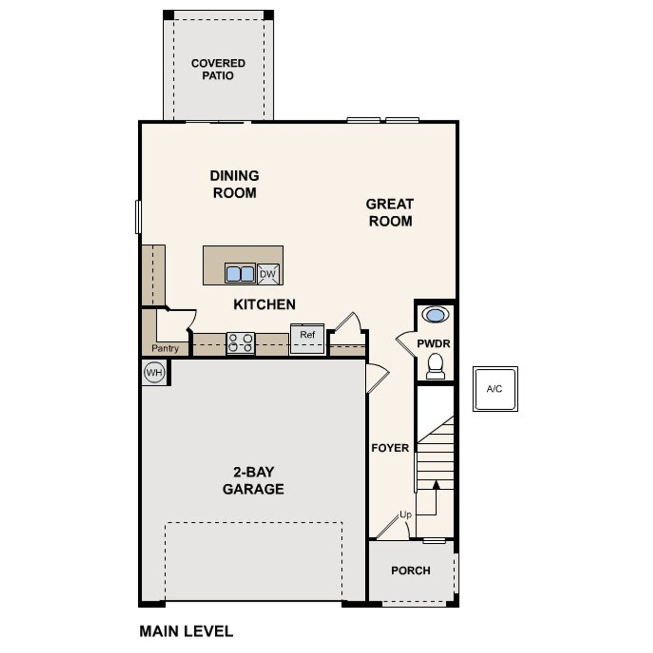 2D floor plan layout for the Oak by Century Communities in North Copper Canyon, Surprise, AZ (Image 2).