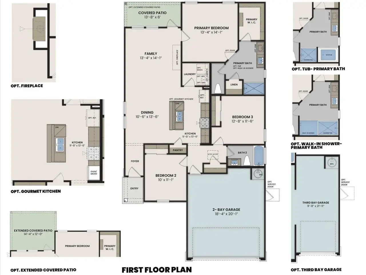 2D floor plan layout of this home in North Ridge at Pronghorn Ranch, Prescott Valley, AZ (Image 2).