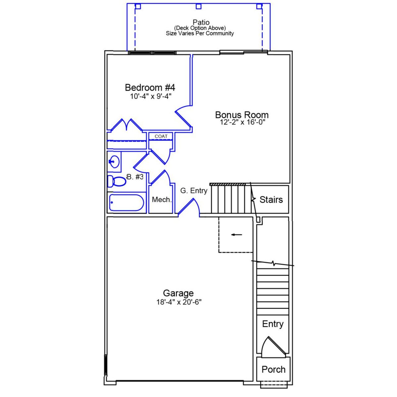 2D floor plan layout of this home in Sweetbrier, Durham, NC (Image 2).