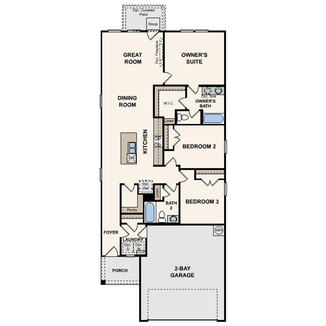 2D floor plan layout of this home in Pinnacle at Cottonwood Creek, San Marcos, TX (Image 2). 2D floor plan layout of this home in Pinnacle at Cottonwood Creek, San Marcos, TX (Image 2).