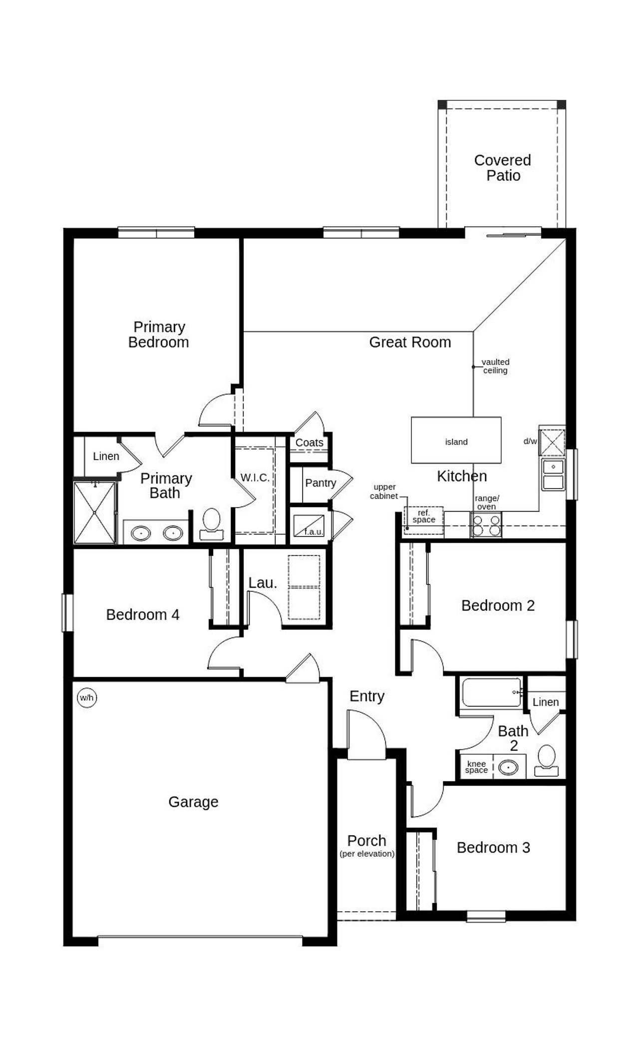 2D floor plan layout of this home in Reserve at Forest Lake II, Lake Wales, FL (Image 2).