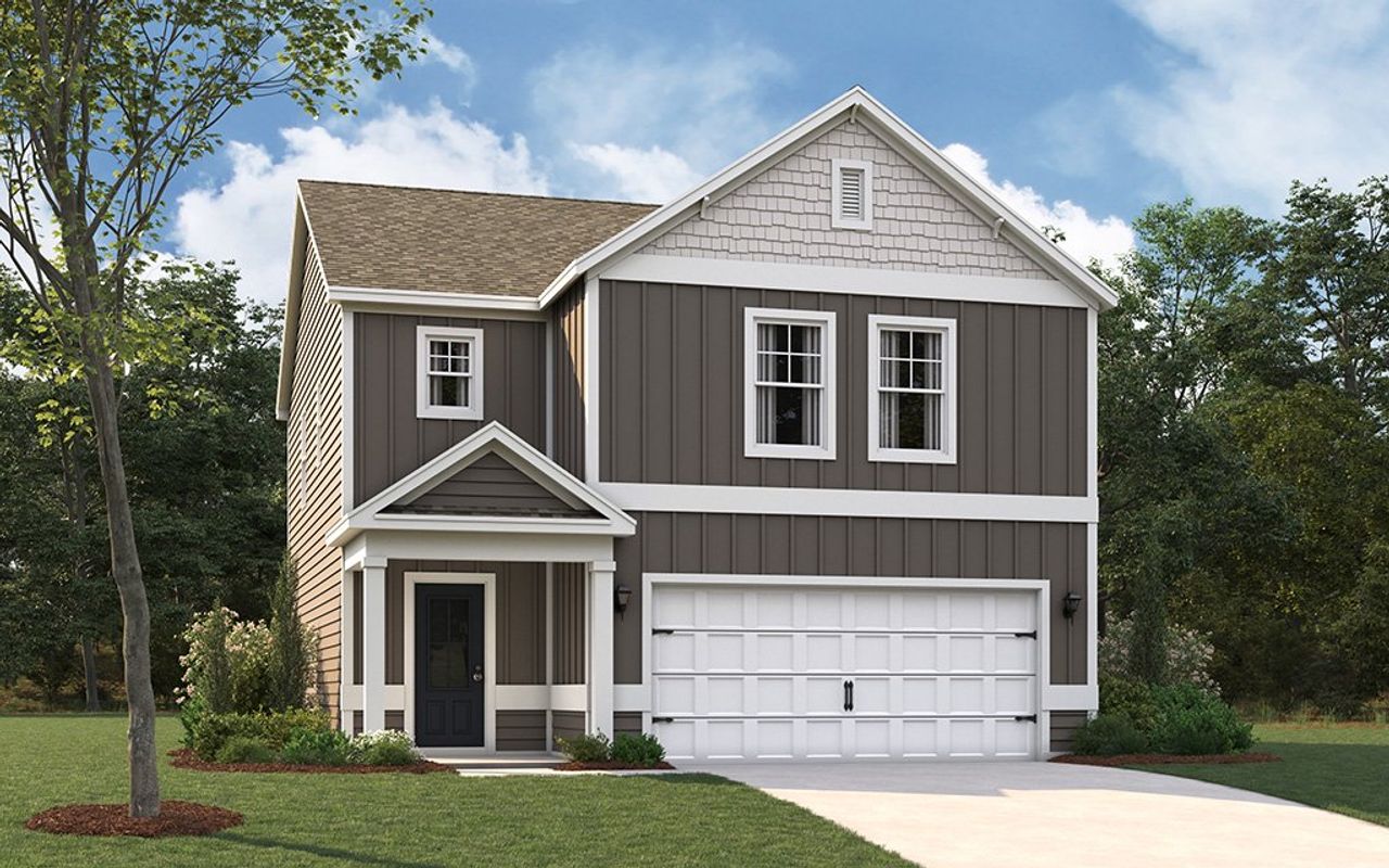 Representative exterior photo of a completed home built from the Edmon by D.R. Horton in Hillcrest Landing, McDonald, TN (Image 2).