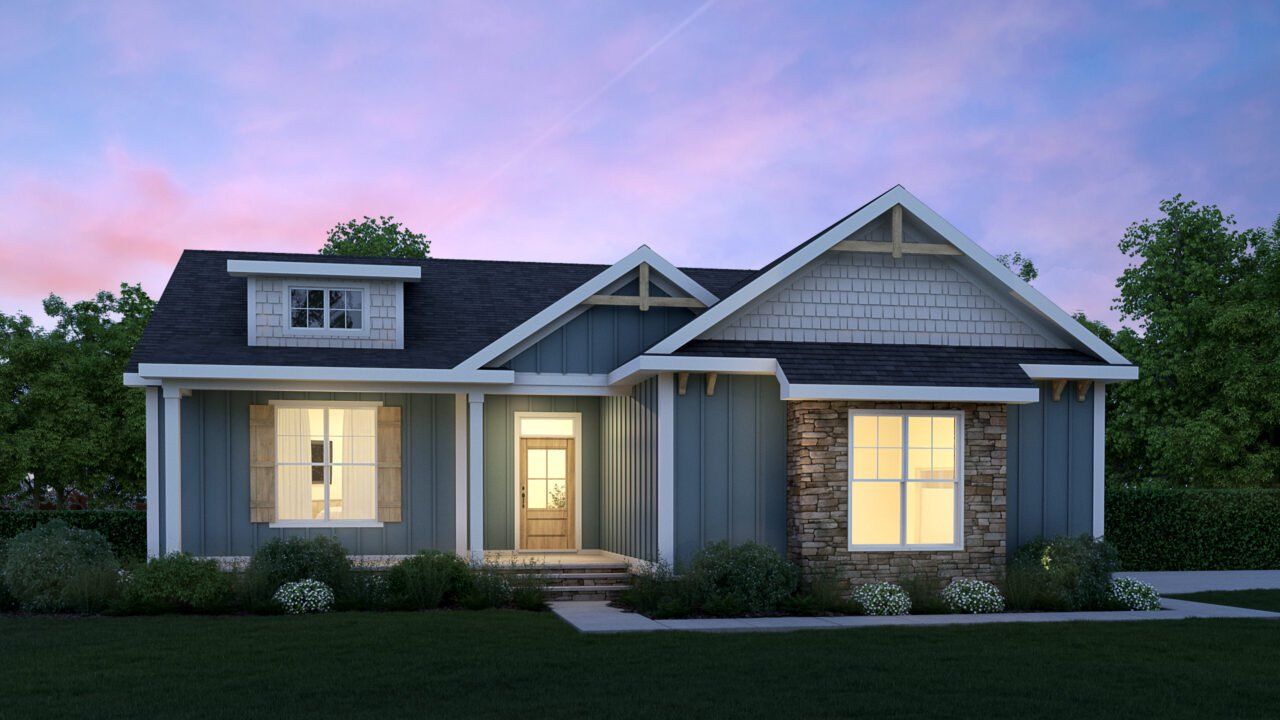 Representative exterior photo of a completed home built from the Eleanor by Grand Oak Homes in Kettle Creek, Zebulon, NC (Image 2).