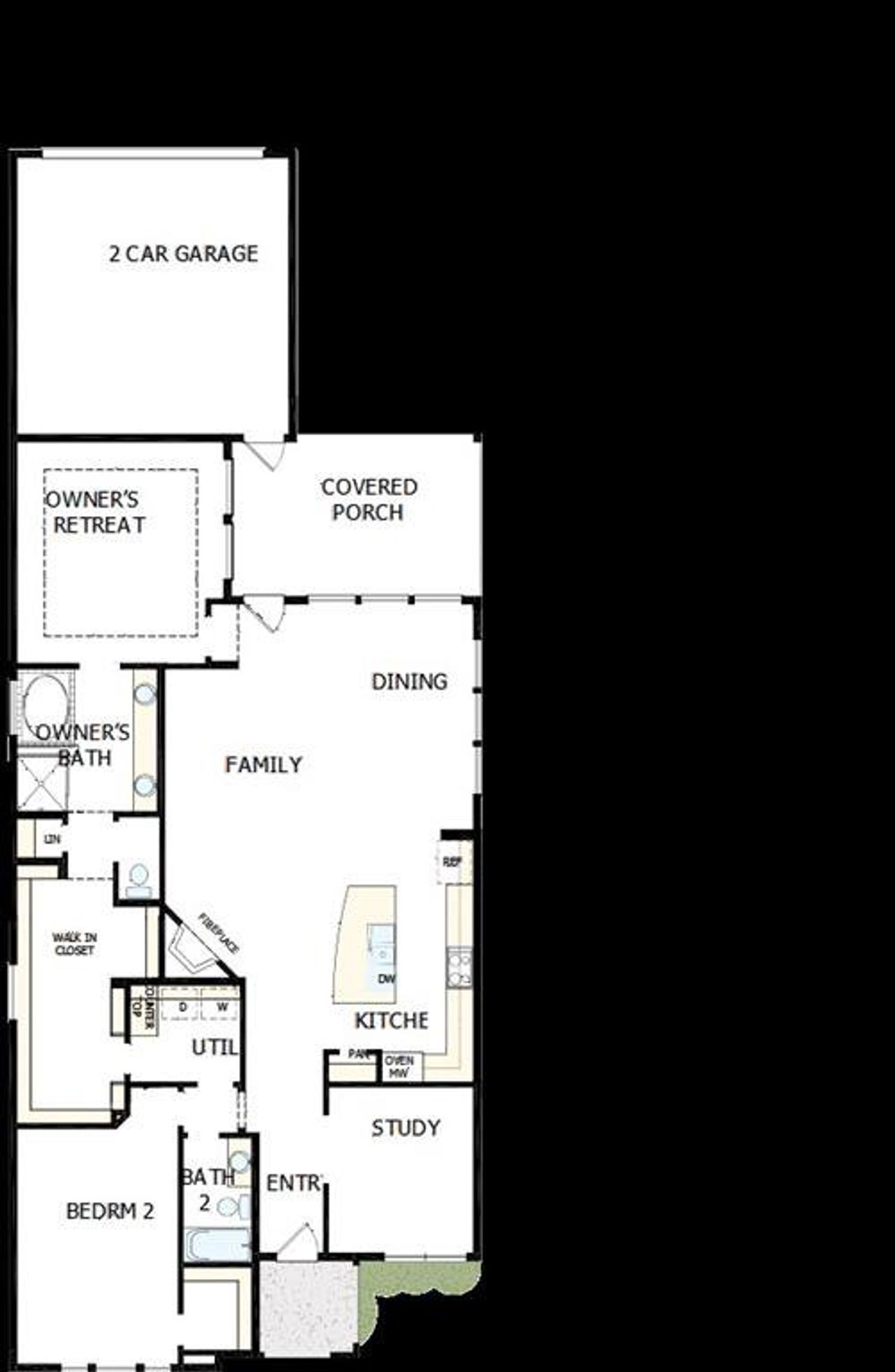 2D floor plan layout of this home in Elements at Viridian - Signature Series, Arlington, TX (Image 2). 2D floor plan layout of this home in Elements at Viridian - Signature Series, Arlington, TX (Image 2).