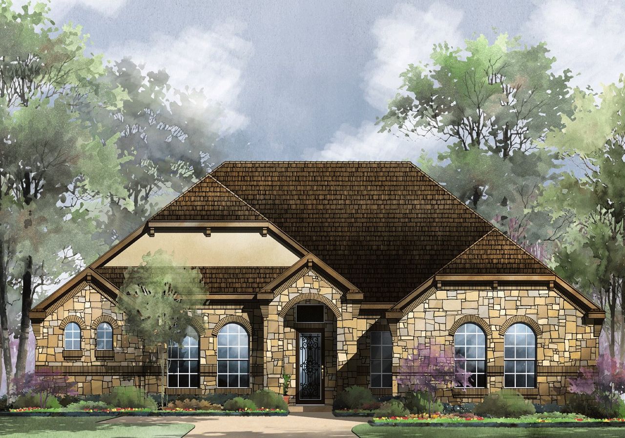 Calais Floor Plan in Highland Estates, San Antonio | Sitterle Homes Elevation B Calais Floor Plan in Highland Estates, San Antonio | Sitterle Homes Elevation B
