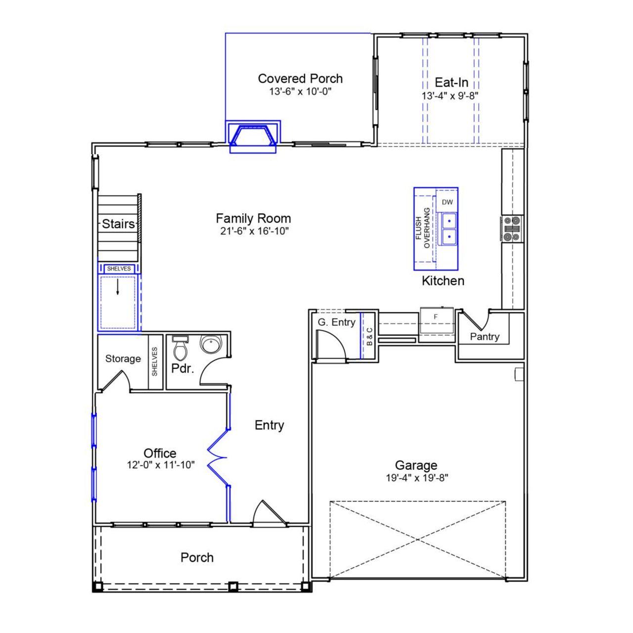 2D floor plan layout of this home in Pebble Branch, Chapin, SC (Image 2).