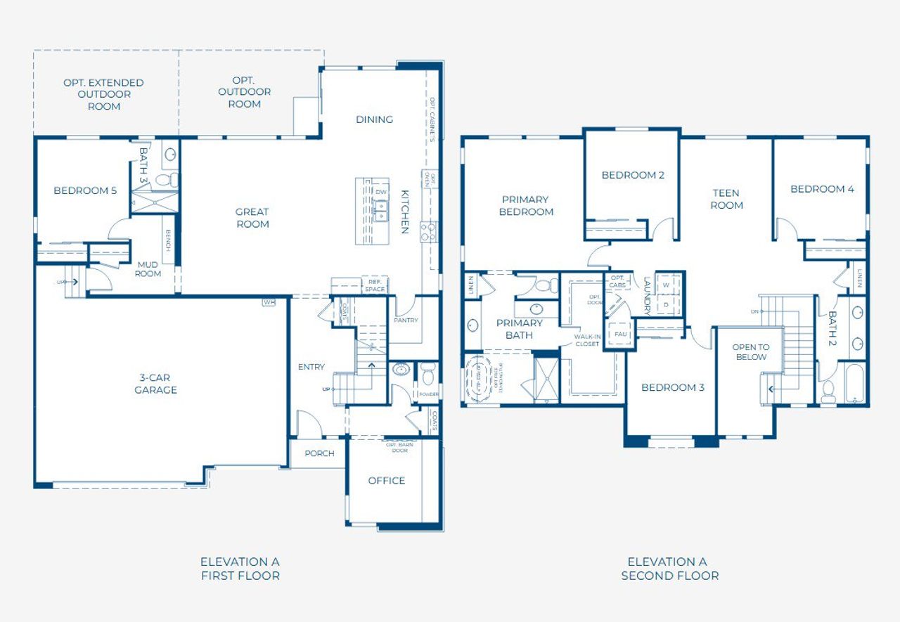 2D floor plan layout of this home in The Aurora Highlands, Aurora, CO (Image 2).