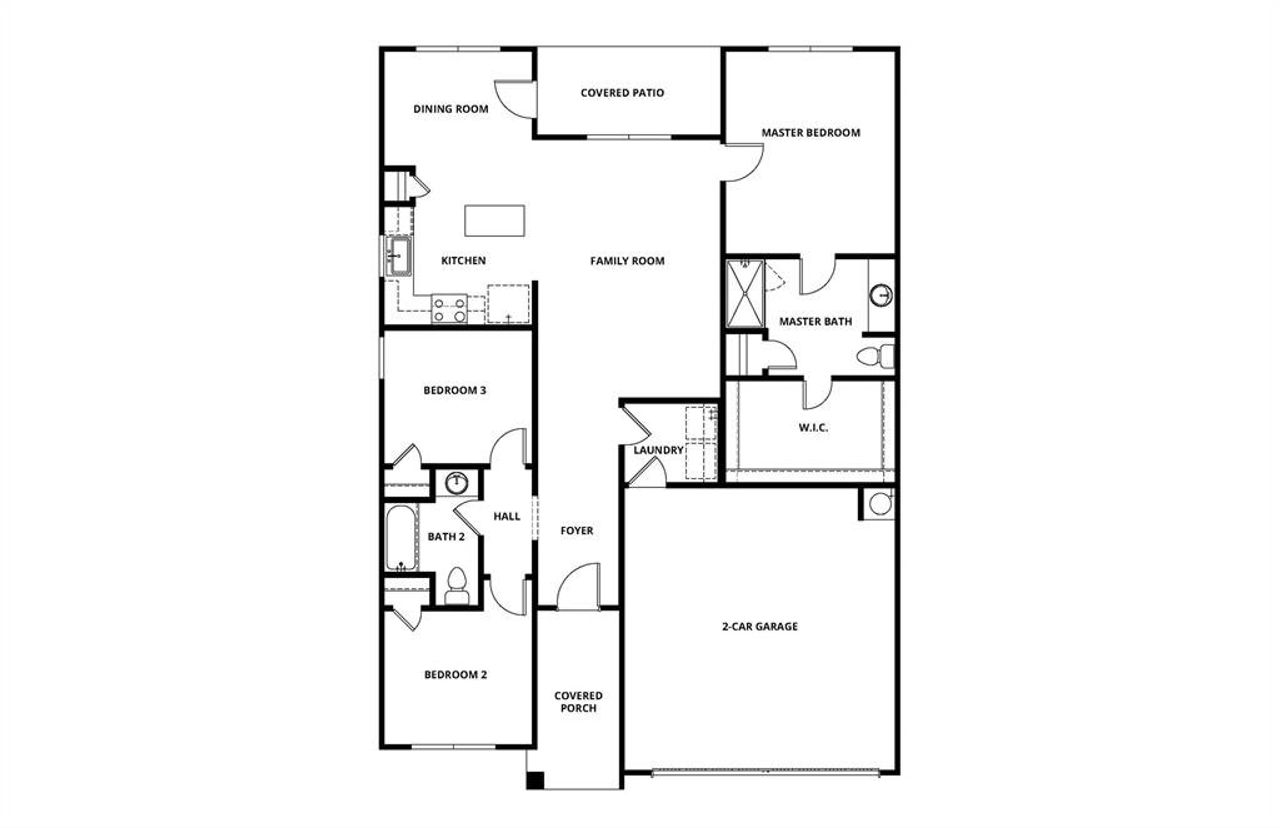 2D floor plan layout of this home in Southaven, Hutchins, TX (Image 2).