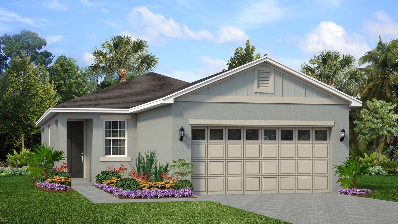Representative exterior photo of a completed home built from the Delight by Park Square Residential in Mirror Lake Village, Fruitland Park, FL (Image 2).