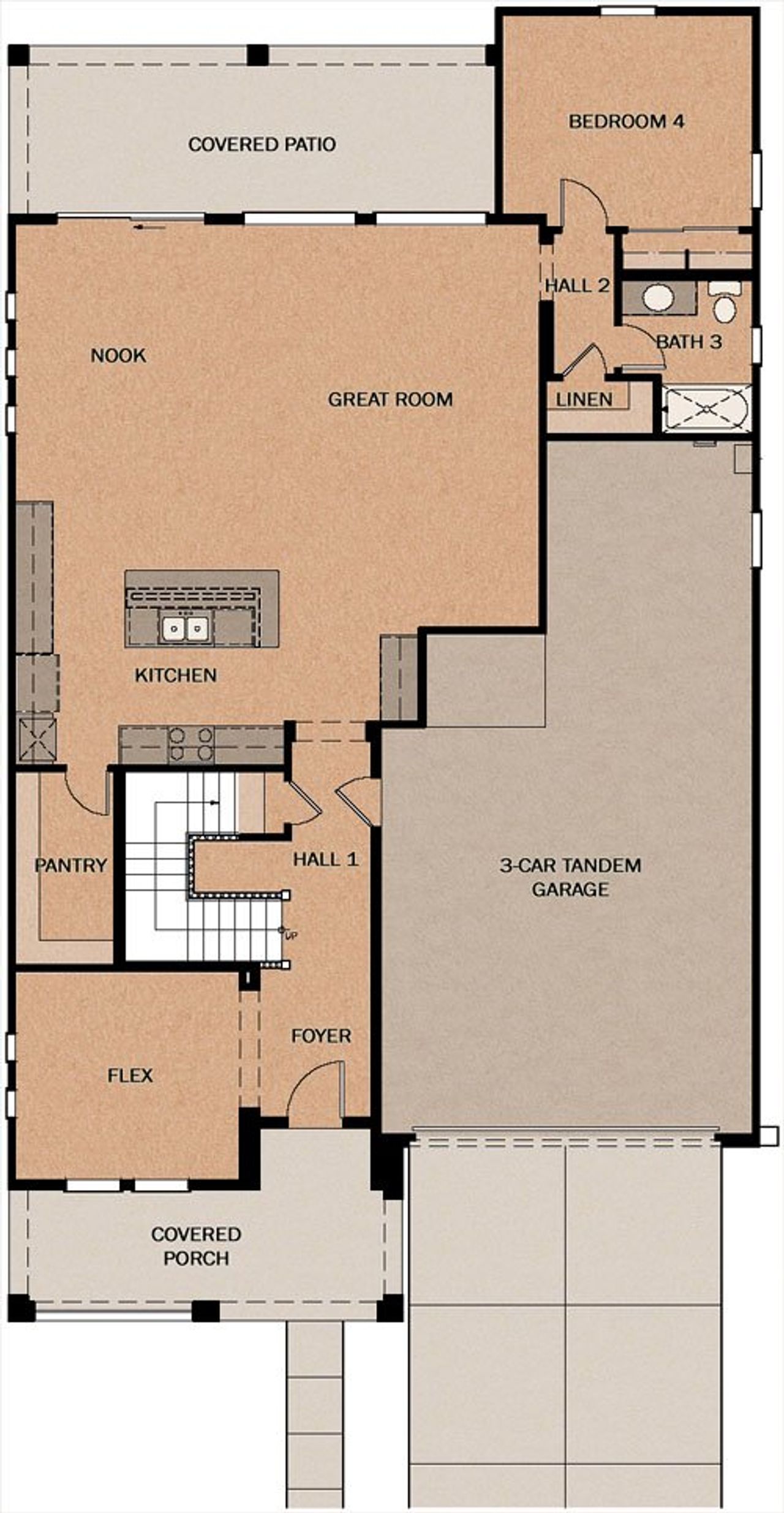 2D floor plan layout of this home in Sierra Nevada, Surprise, AZ (Image 2).