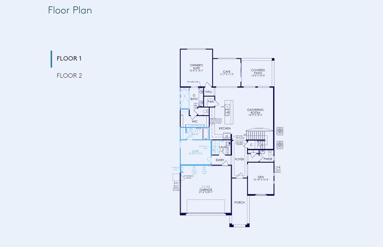 2D floor plan layout of this home in Legado West, Queen Creek, AZ (Image 2).