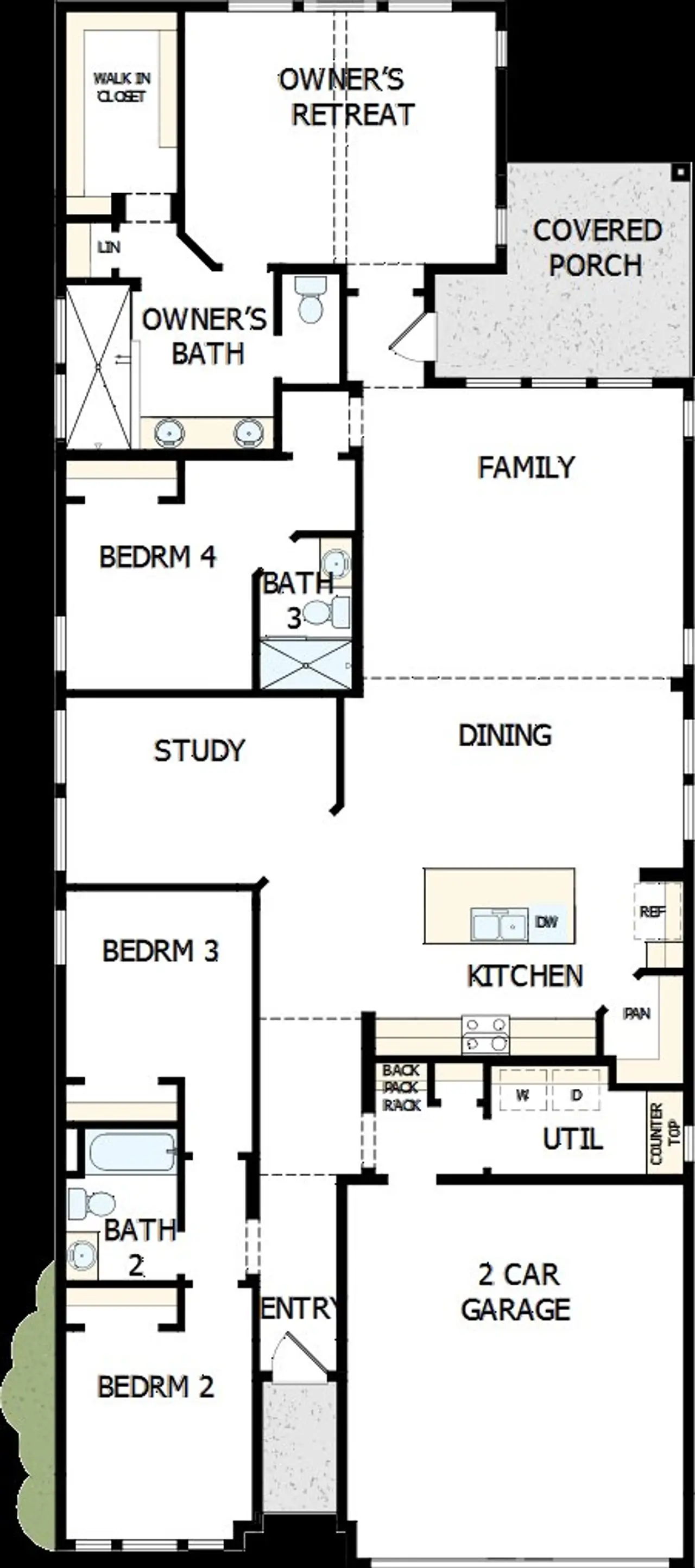 2D floor plan layout of this home in Elyson 45', Katy, TX (Image 2). 2D floor plan layout of this home in Elyson 45', Katy, TX (Image 2).