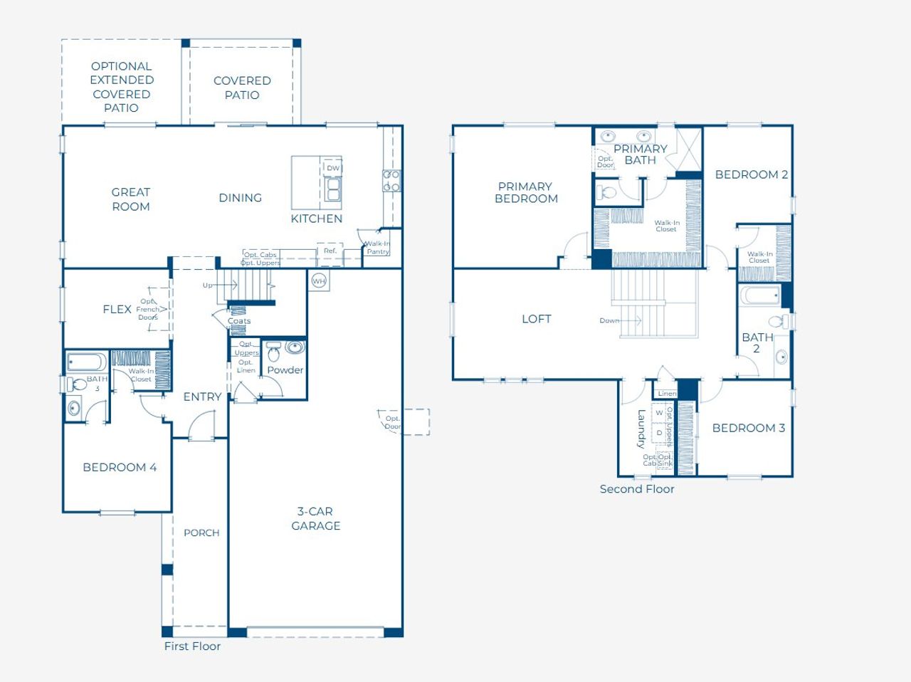 2D floor plan layout of this home in The Residences Collection at Frontera, Surprise, AZ (Image 2). 2D floor plan layout of this home in The Residences Collection at Frontera, Surprise, AZ (Image 2).