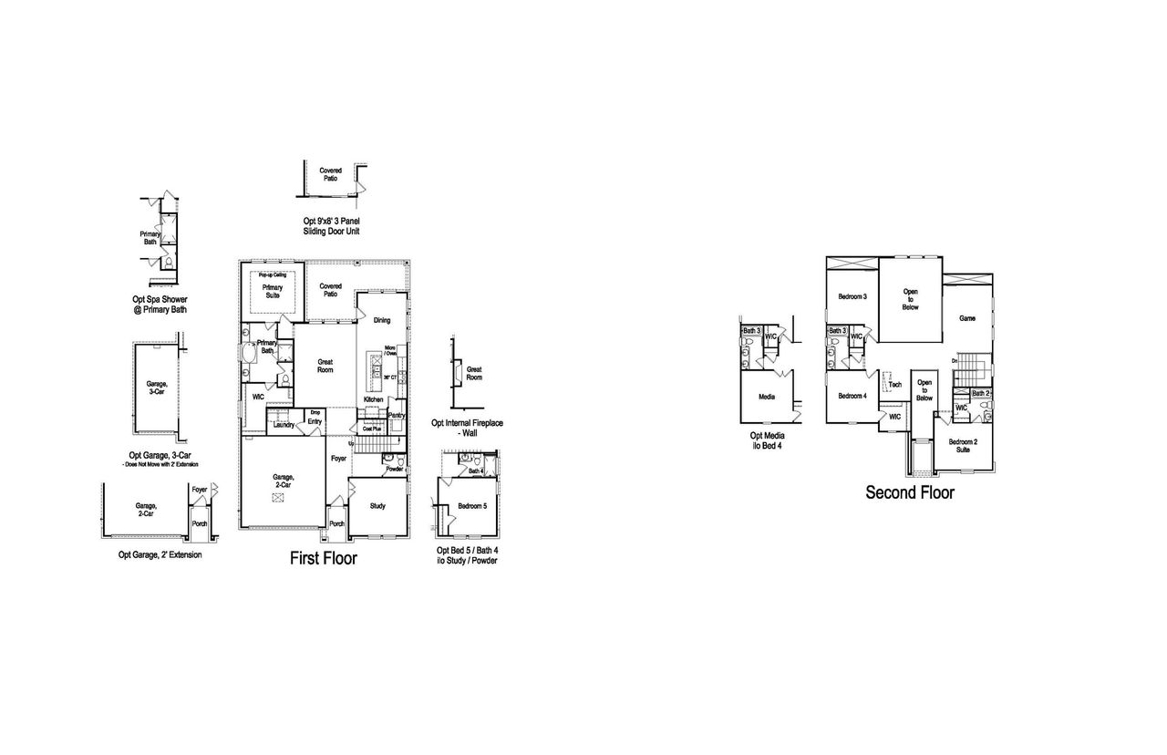 2D floor plan layout of this home in Easton Park, Austin, TX (Image 2).