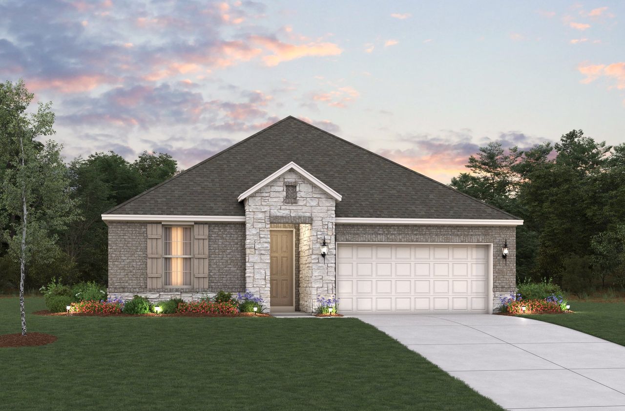 Representative exterior photo of a completed home built from the Sierra by Beazer Homes in Cottonwood, Dorchester, TX (Image 2).