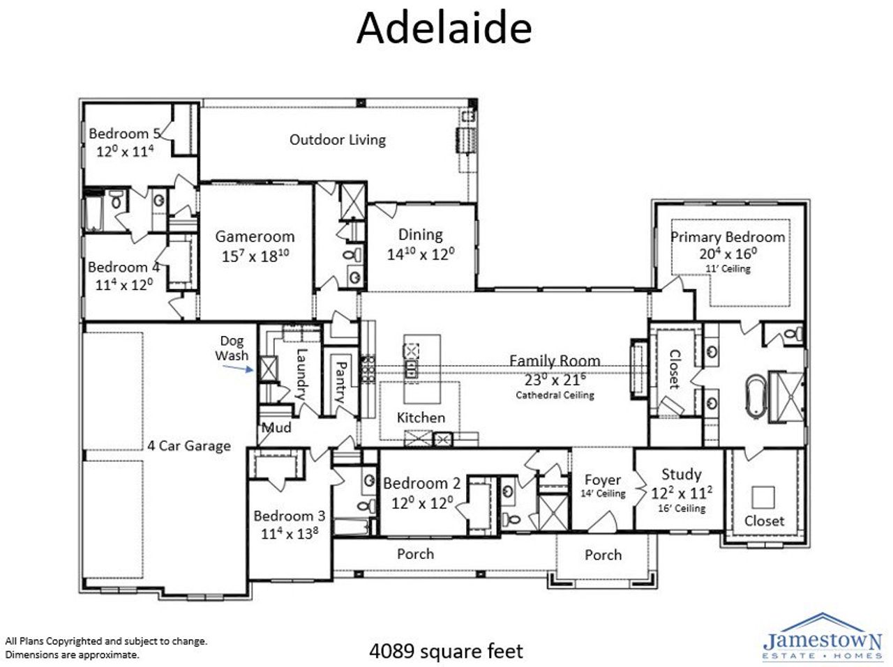 2D floor plan layout for the Adelaide by Jamestown Estate Homes in Lakeview, Waller, TX (Image 2). 2D floor plan layout for the Adelaide by Jamestown Estate Homes in Lakeview, Waller, TX (Image 2).
