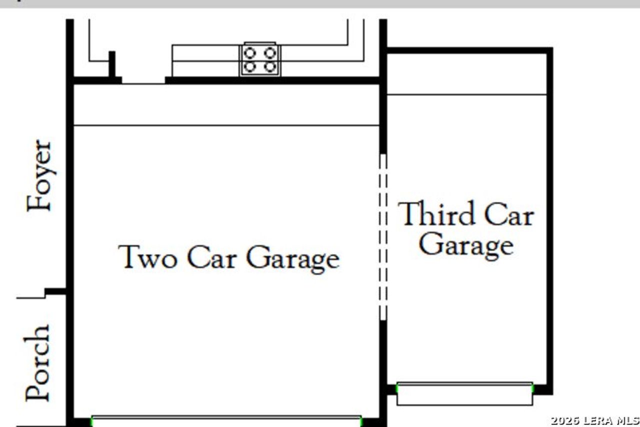 2D floor plan layout of this home in Hickory Ridge, Elmendorf, TX (Image 2).