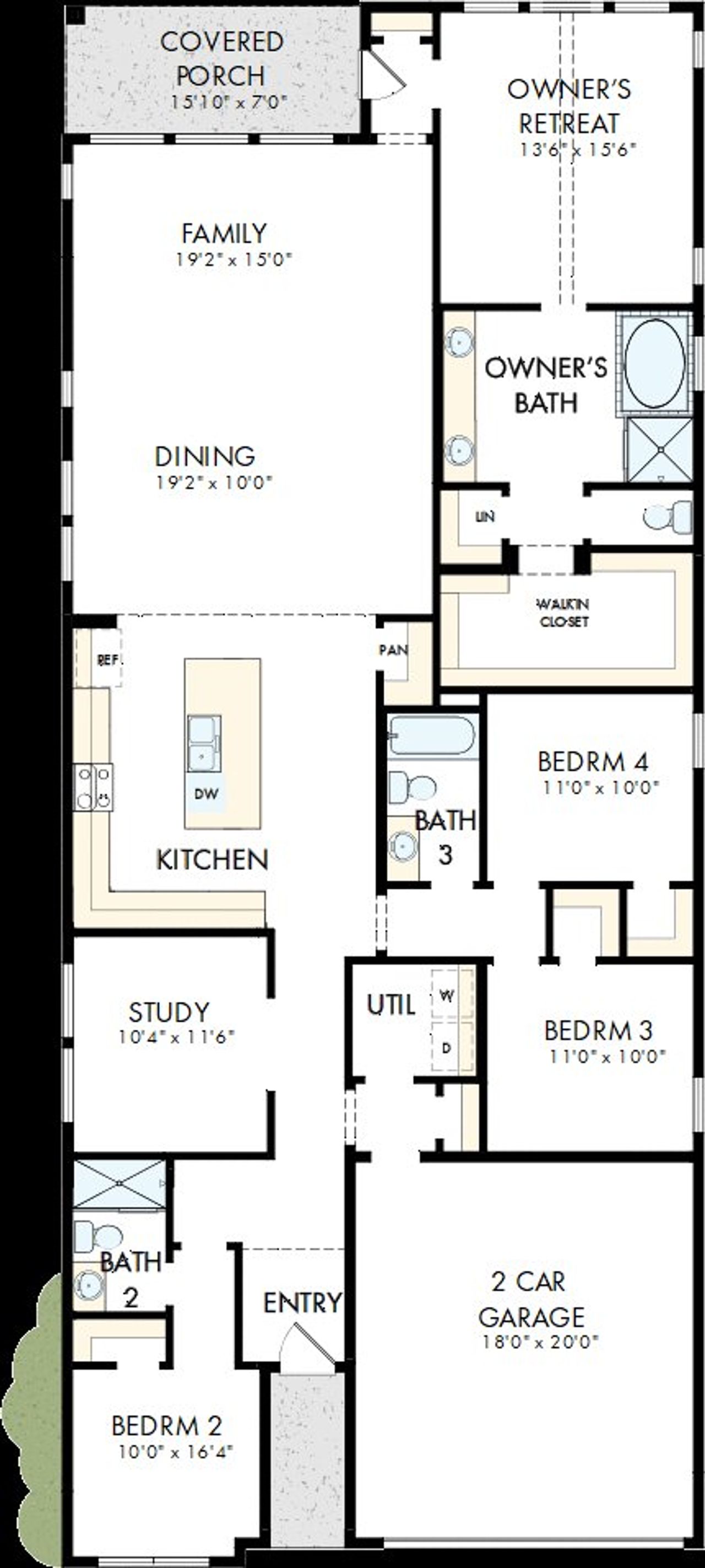 2D floor plan layout of this home in Flora, Hutto, TX (Image 2). 2D floor plan layout of this home in Flora, Hutto, TX (Image 2).