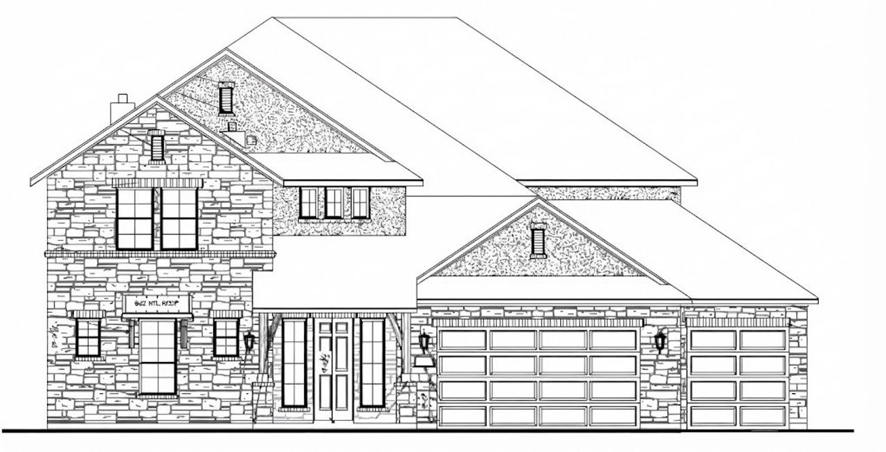 Exterior rendering of this home design in Crescent Bluff, Georgetown, TX (Image 2).