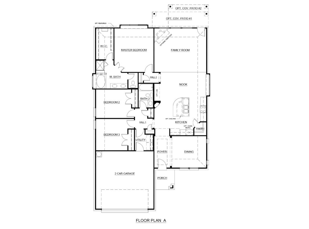 2D floor plan layout for the Concept 1849 by Landsea Homes in El Dorado, Granbury, TX (Image 2).