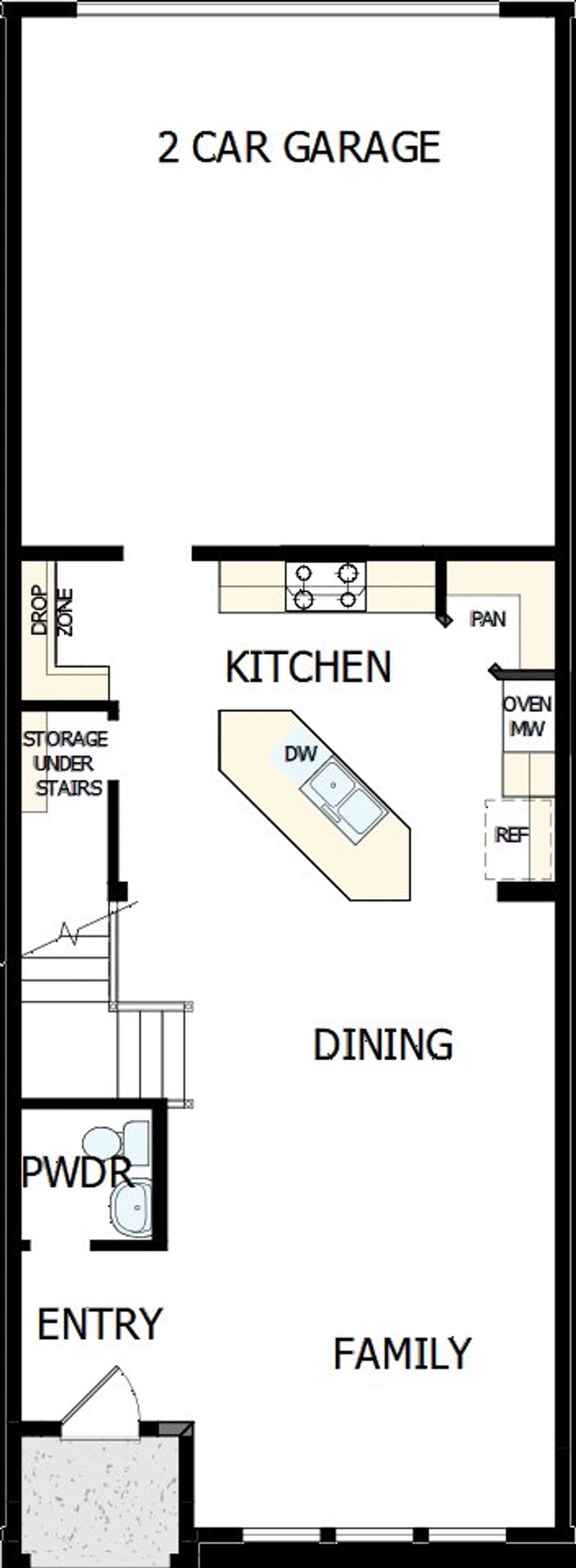 2D floor plan layout of this home in Hillside at Las Colinas, Irving, TX (Image 2).