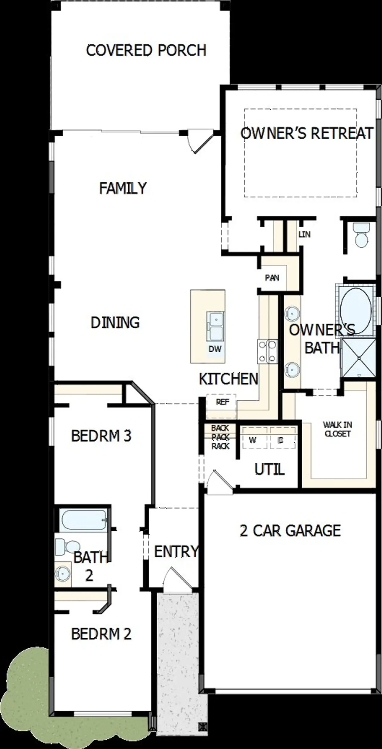 2D floor plan layout of this home in Elyson 45', Katy, TX (Image 2).