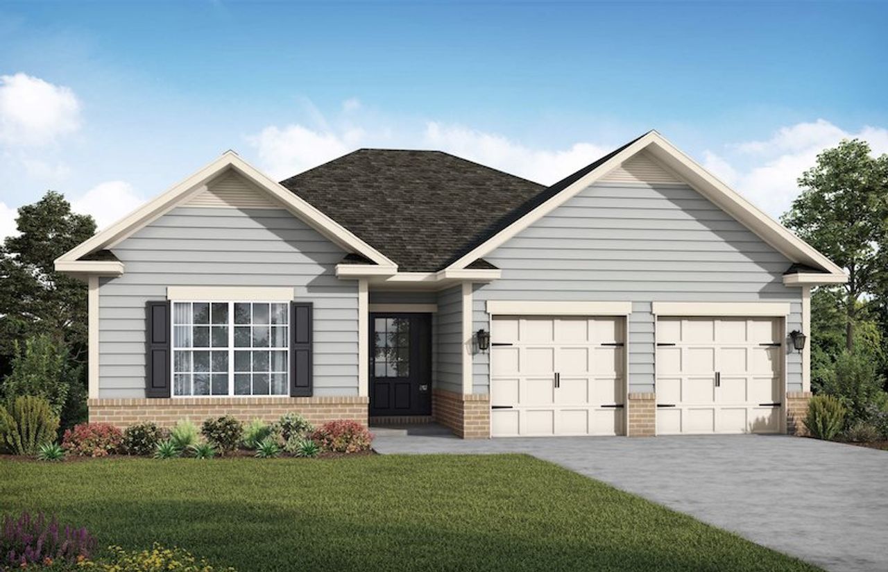 Representative exterior photo of a completed home built from the Westwind by Peachtree Building Group in The Fairways at Mirror Lake, Villa Rica, GA (Image 2). Representative exterior photo of a completed home built from the Westwind by Peachtree Building Group in The Fairways at Mirror Lake, Villa Rica, GA (Image 2).
