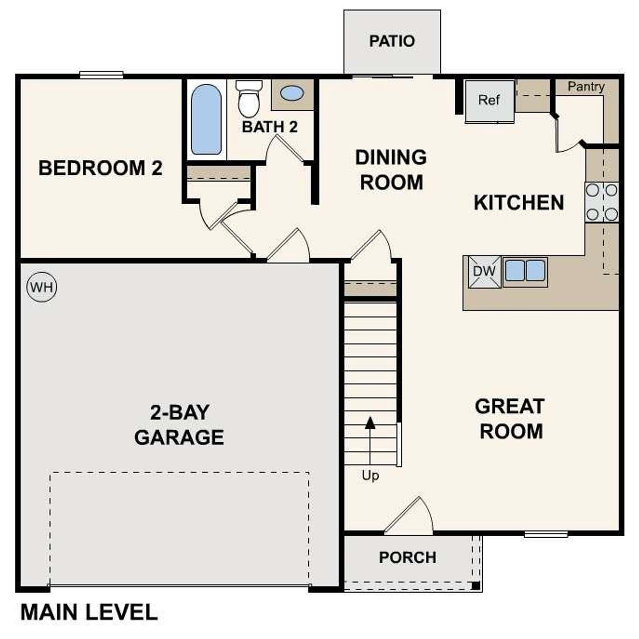 2D floor plan layout of this home in Pinehurst, Dublin, GA (Image 2).