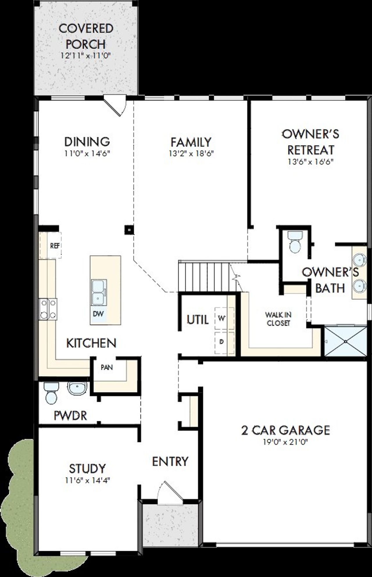 2D floor plan layout of this home in Legacy - Retreat Collection, League City, TX (Image 2).